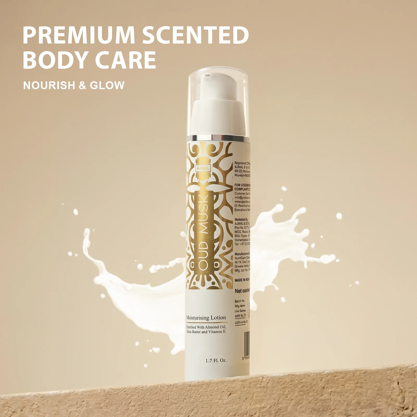 Oud Musk Moisturising Lotion 50ml | Non-Greasy Daily Moisturizer for Healthy Skin - Image 2