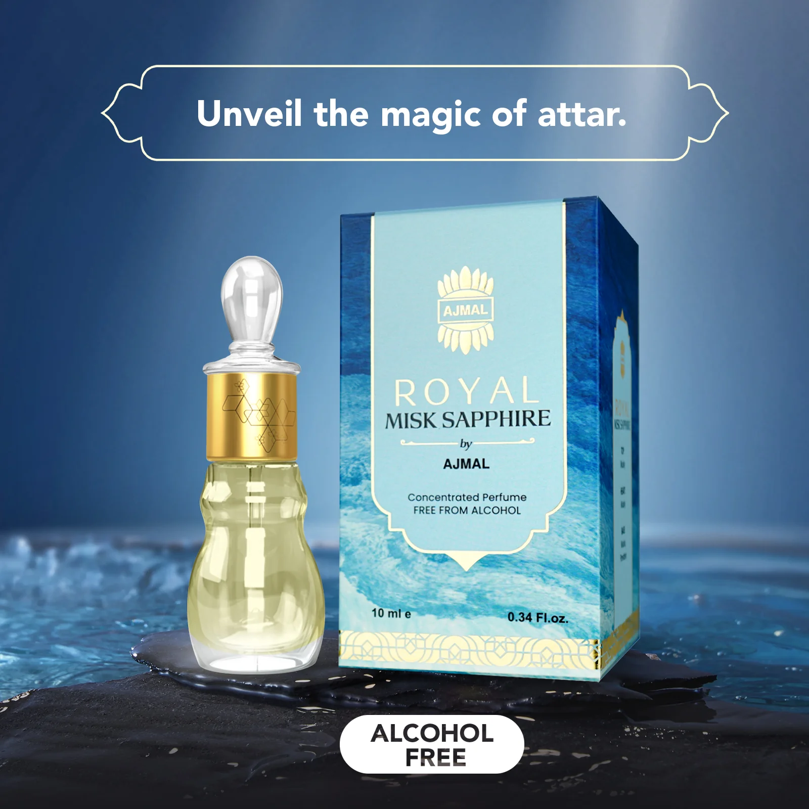 ROYAL-MISK-SAPPHIRE Non-Alcoholic Attar 10ML for Unisex - Image 2
